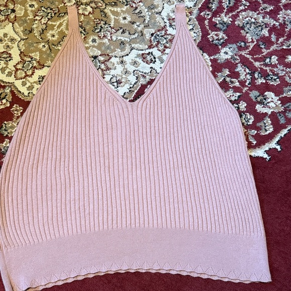 Express Pink Ribbed Button-Front Camisole - Picture 4 of 4